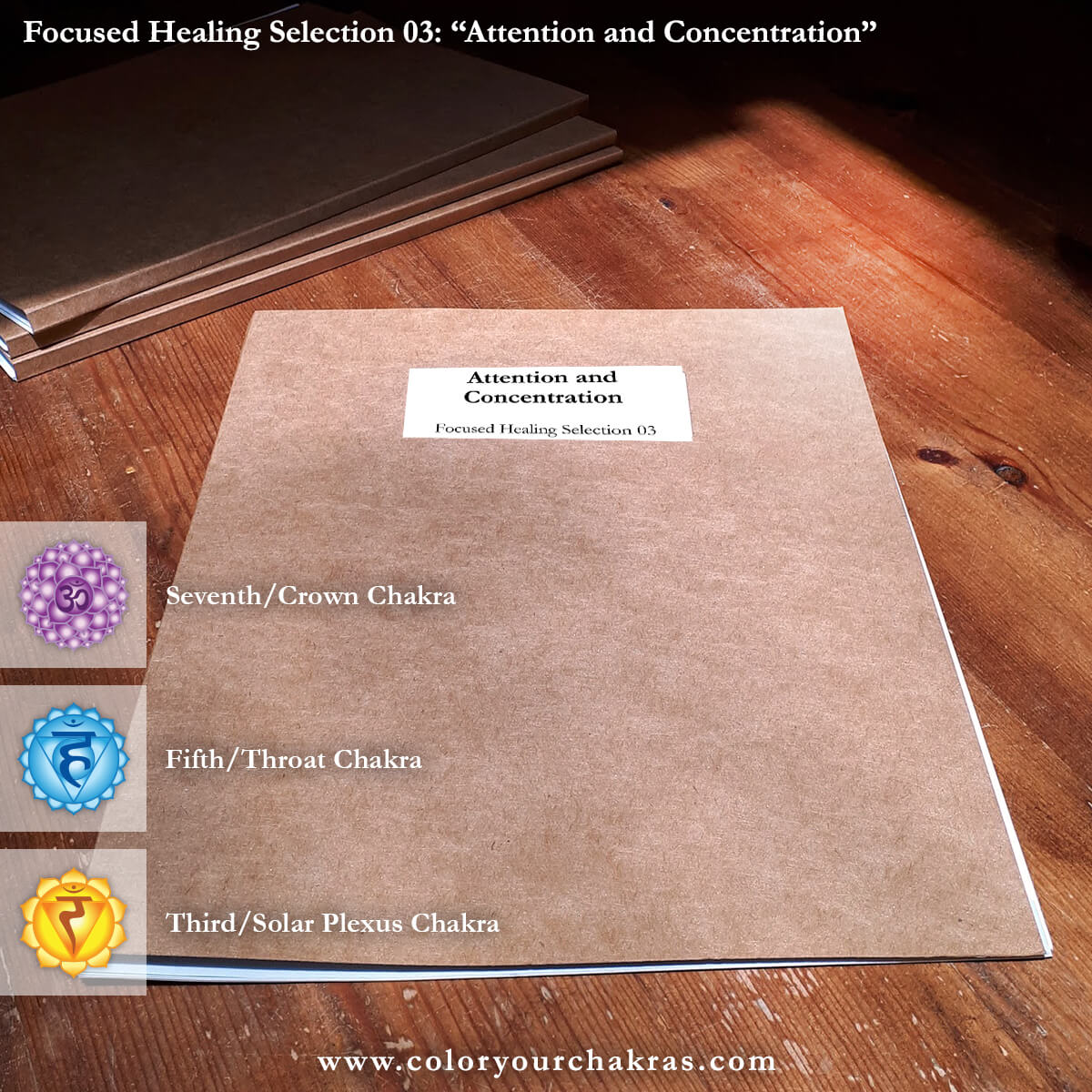 Color Your Chakras™ Focused Healing Selection 03 "Attention and Concentration". The packaging of Focused Healing Selection 03